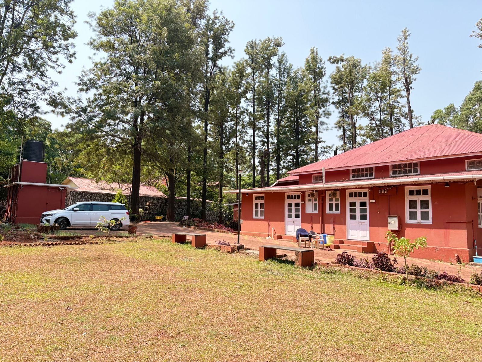 Parking area and open grounds